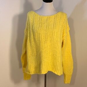 New Listing🌹NWT Free People Be There Yellow Open Knit Pullover Sweater Women's